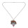 N-2884 Silver Plated Pink Rhinestone Favorite Amimation Glass Girl Necklace Pendant
