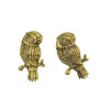 N-6079 Vintage Gold long chain owl Pendant Necklace Earring Jewelry set for Women