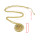 N-2285 Vintage Gold plated Rhinestones Round Pendant Charm Bohmeian Necklace For Women Jewelry