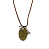N-2305 New Bohemian Vintage Long Leather Chain Oval Pendant Necklace For Women