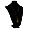 N-2305 New Bohemian Vintage Long Leather Chain Oval Pendant Necklace For Women