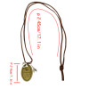 N-2305 New Bohemian Vintage Long Leather Chain Oval Pendant Necklace For Women