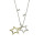 N-2323 Fashion Long Chain Rhinestone Gold&Silver Tone Double Star Pendant Necklace