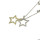 N-2323 Fashion Long Chain Rhinestone Gold&Silver Tone Double Star Pendant Necklace