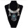 N-5409 Bohemian Vintage Silver Turquoise Rhinestone Pendant Necklaces for Women Party Anniversary Gift
