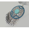 N-5409 Bohemian Vintage Silver Turquoise Rhinestone Pendant Necklaces for Women Party Anniversary Gift