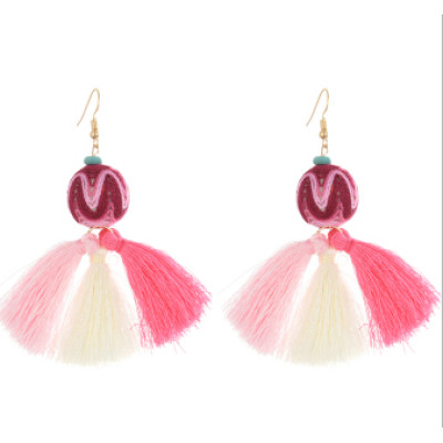 E-4240 Fashion 3 Colors Women Thread Tassel Drop Earrings Bohemian Wedding Party Jewelry Gift