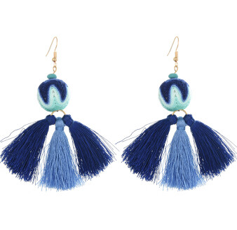 E-4240 Fashion 3 Colors Women Thread Tassel Drop Earrings Bohemian Wedding Party Jewelry Gift