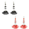 E-4239 2Colors Fashion Bohemian  Crystal Stone Thread Tassel Drop Earrings Party Jewelry