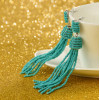 E-4242 Fashion 4 Colors Women Beads Chain Tassel Drop Earrings Bohemian Wedding Party Jewelry Gift
