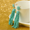 E-4243 4 Colors Gold Alloy Beads Chain Tassel Drop Dangle Pendant For Charm Women Jewelry