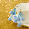 E-4241 3 Colors New Arrive Fashion Bohemian Bead Taasel Ball Dangle Earring for Women Party Accessories