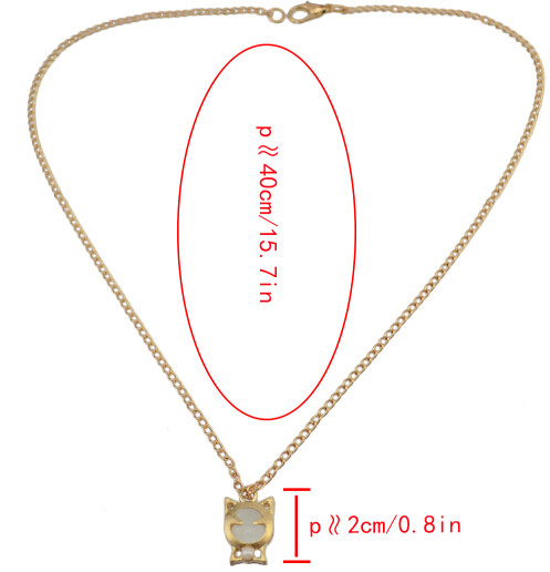 N-3325 New  Long Chain Pearl Cat Pendant Necklace For Women