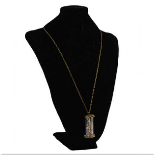 N-2311 New Vintage Long Chain Bronze Love Letter Glass Pendant Necklace For Women