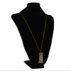 N-2311 New Vintage Long Chain Bronze Love Letter Glass Pendant Necklace For Women