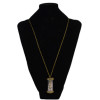 N-2311 New Vintage Long Chain Bronze Love Letter Glass Pendant Necklace For Women