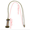 N-2311 New Vintage Long Chain Bronze Love Letter Glass Pendant Necklace For Women