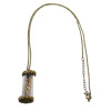 N-2311 New Vintage Long Chain Bronze Love Letter Glass Pendant Necklace For Women
