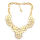 N-3501 New Fashion Style gold plated metal link chain resin gem flower rhinestone choker necklace