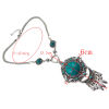 N-5660 New Fashion Bohemian Vintage Style Turquoise Bead Tassel Pendant Necklace For Women Earrings & Necklace Jewelry Set
