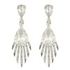 E-4245 4 Colors Silver Plated Alloy Drop Crystal Rhinestone Bride Wedding Party Earrings
