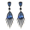E-4245 4 Colors Silver Plated Alloy Drop Crystal Rhinestone Bride Wedding Party Earrings