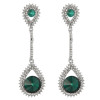 E-4249 4Colors Fashion  Diamond Long Crystal Drop Stud Dangle Rhinestone Earrings Party Jewelry