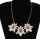 N-3932 European Gold Plated Short Resin Gem Rhinestone Flower Choker Necklace