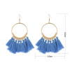 E-4254 European fashion gold plated luxruy semilune colorful thread tassel cute earrings fashion jewelry