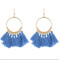 E-4254 European fashion gold plated luxruy semilune colorful thread tassel cute earrings fashion jewelry