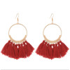 E-4254 European fashion gold plated luxruy semilune colorful thread tassel cute earrings fashion jewelry