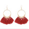 E-4254 European fashion gold plated luxruy semilune colorful thread tassel cute earrings fashion jewelry