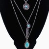N-5573 New Fashion Bohemian style multilayer chain green pendant necklace statement Charm Jewelry