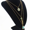 N-5573 New Fashion Bohemian style multilayer chain green pendant necklace statement Charm Jewelry