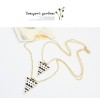 N-4584 New Gold Plated Alloy Double Chain Enamel Triangle Pendant Sweater Necklace