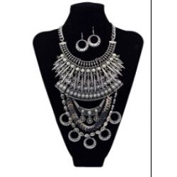 N-5593 2color Women Jewelry Sets Imitation Pearl Maxi Necklace Earring Set Boho Vintage Jewelry