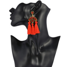 E-4250 Fashion 4 Colors Women Thread Tassel Crystal Drop Earrings Bohemian Wedding Party Jewelry Gift
