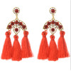 E-4250 Fashion 4 Colors Women Thread Tassel Crystal Drop Earrings Bohemian Wedding Party Jewelry Gift