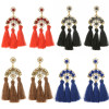 E-4250 Fashion 4 Colors Women Thread Tassel Crystal Drop Earrings Bohemian Wedding Party Jewelry Gift