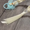 F-0451 Fashion  Handmade Blue Lace Flowers White Long Braids   Hair Accessories Fashion Jewelry