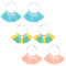 E-4248 Fashion 3 Colors Bohemian Fringe Tassel Fringe Hoop Earrings for Women Summer Party Jewely