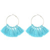 E-4248 Fashion 3 Colors Bohemian Fringe Tassel Fringe Hoop Earrings for Women Summer Party Jewely