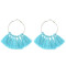 E-4248 Fashion 3 Colors Bohemian Fringe Tassel Fringe Hoop Earrings for Women Summer Party Jewely