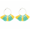 E-4248 Fashion 3 Colors Bohemian Fringe Tassel Fringe Hoop Earrings for Women Summer Party Jewely