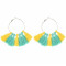E-4248 Fashion 3 Colors Bohemian Fringe Tassel Fringe Hoop Earrings for Women Summer Party Jewely