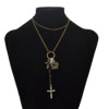 N-4787  N-4784 2 style Vintage Chain Crown heart Pendant Necklace For Women