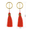 E-4252 European Style 4 Colors Stud Charm Tassel Gold Earring for Women Accessories