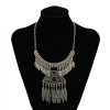 N-5555  Vintage Bohemian Pendant Tassel Turquoise Necklace for Women Accessories