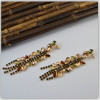 E-3744 Multi Color Clear Zircon Crystal Earrings For Women Bridal Gold Color Wedding Party Long Drop Earring Brincos