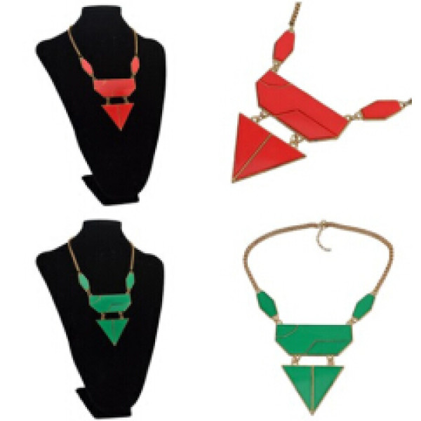 N-4286 Vintage Triangle Pendant Necklace for Women jewelry